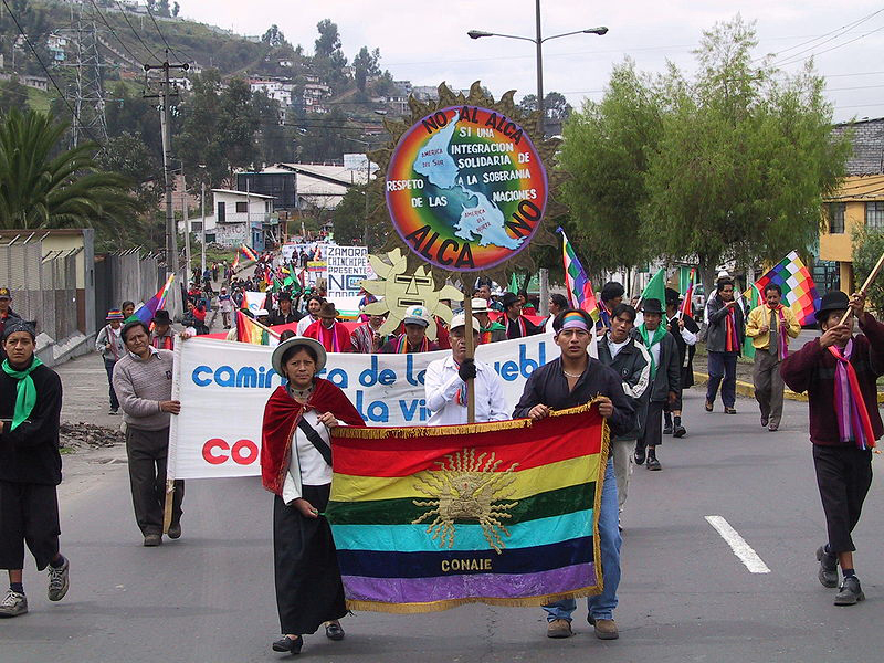 800px-Quito_March_Bandera_CONAIE_2.JPG